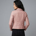Buy Women's Pink Leather Motorcycle Jacket
