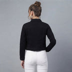 Buy Roman Black Classic Cotton Denim Jacket  for Women's