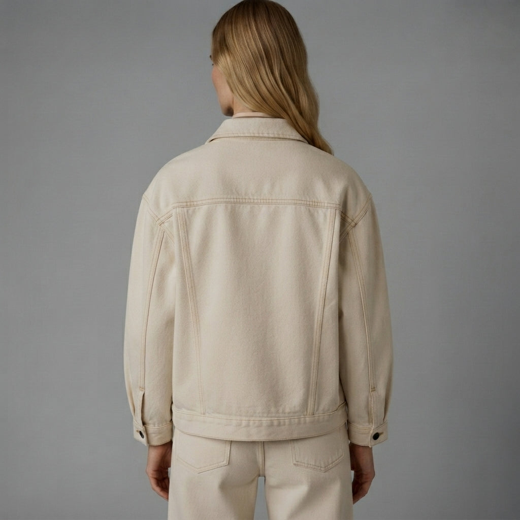 Buy Roman Beige Cotton Denim Jacket  for Women's