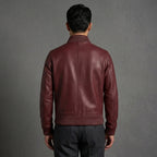 Men's Burgandy Leather Jacket