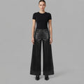 Women's Black Leather Pant