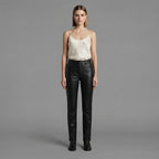 Women's Black Leather Pant