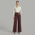 Women's Brown Leather Pant