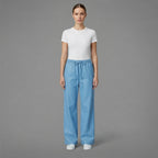 Women's Blue Leather Pant