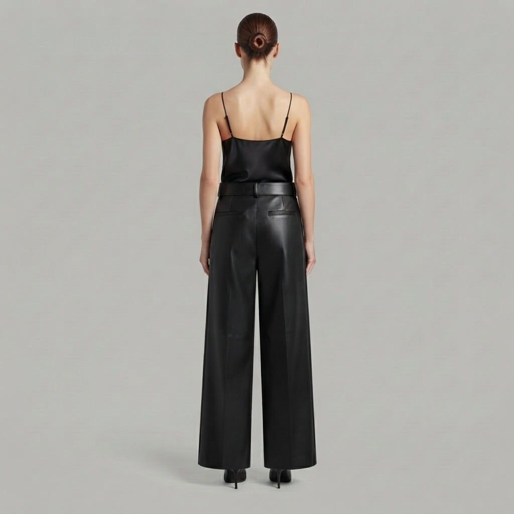 Women's Black Leather Pant