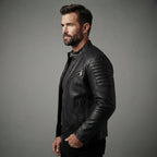 Men's Black Cafe Racer Jacket