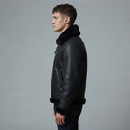 Men's Genuine Fur Bomber B3 Fur Bomber Sheepskin Jacket