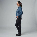 Women's Blue Leather Jacket