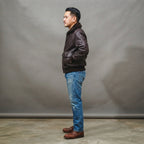 Men's Purple Brown Leather Military