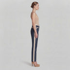 Women's Blue Leather Pant