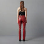 Women's Red Leather Pant