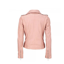 Load image into Gallery viewer, Pink Biker Style Women Fashion Leather Jacket
