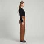 Women's Brown Leather Pant