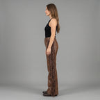 Women's Brown Leather Pant