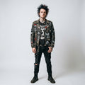 Mens Black Studded Punk Leather Jacket