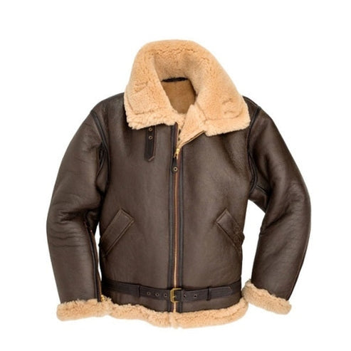 Men’s B3 Shearling Sheepskin Bomber Jacket – Classic Aviator Style