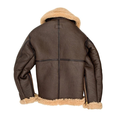 Men’s B3 Shearling Sheepskin Bomber Jacket – Classic Aviator Style