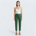 Women's Green Leather Pant