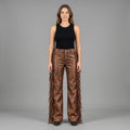 Women's Brown Leather Pant