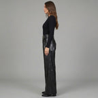 Women's Black Leather Pant