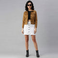 Buy Roman Brown Classic Cotton Denim Jacket  for Women's