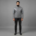 Men's Grey Leather Biker Jacket