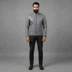Men's Grey Leather Biker Jacket