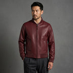 Men's Burgandy Leather Jacket