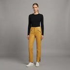 Women's Yellow Leather Pant