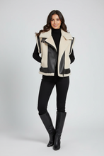 Load image into Gallery viewer, Women's Shearling &amp; Leather Moto Vest
