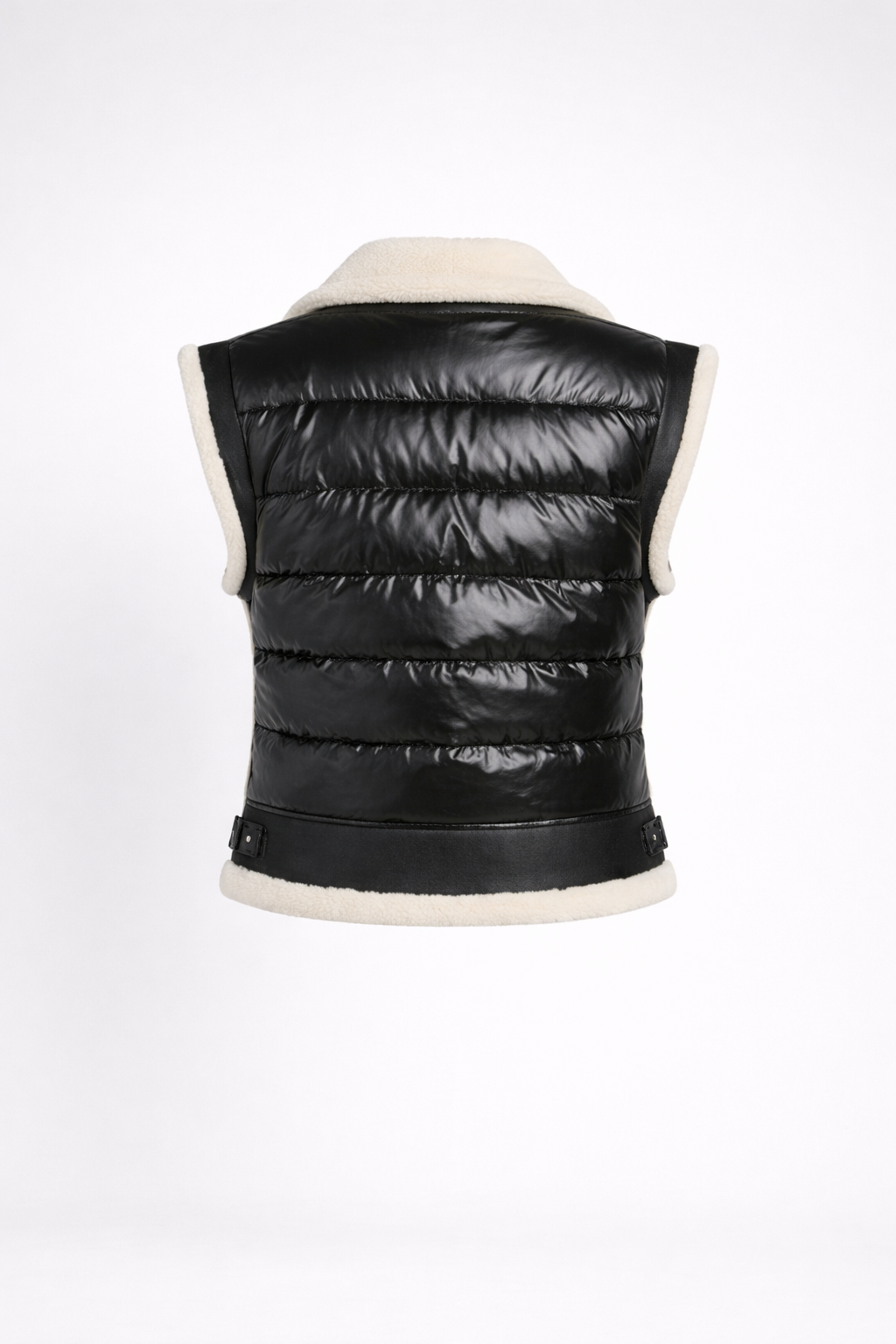 Women's Shearling & Leather Moto Vest