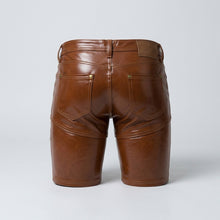 Laden Sie das Bild in den Galerie-Viewer, Men’s Brown Croc Embossed Leather Shorts – Premium Textured Luxury Shorts
