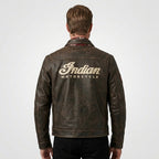 Herren-Motorradjacke aus Leder mit Sternendetails – Hochwertige Biker-Performance-Ausrüstung