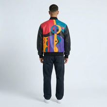 Load image into Gallery viewer, Men’s Artistic Plush Leather Jacket – Picasso-Inspired Statement Edition
