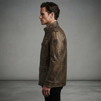 Men's Vintage Brown Genuine Field Leather Jacket