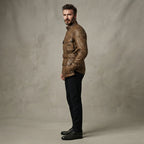 Men's Brown Leather Field Jacket