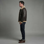 Men's FUR Aviator Flying Pilot Bomber Brown Jacket