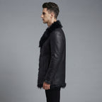 Men's Fur Cliff Black Leather Jacket
