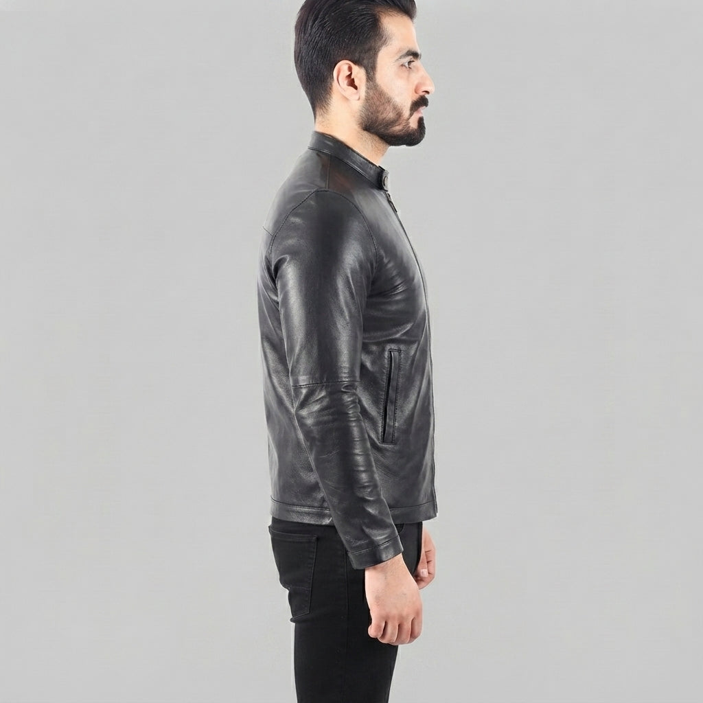 Men's Black Biker Jacket