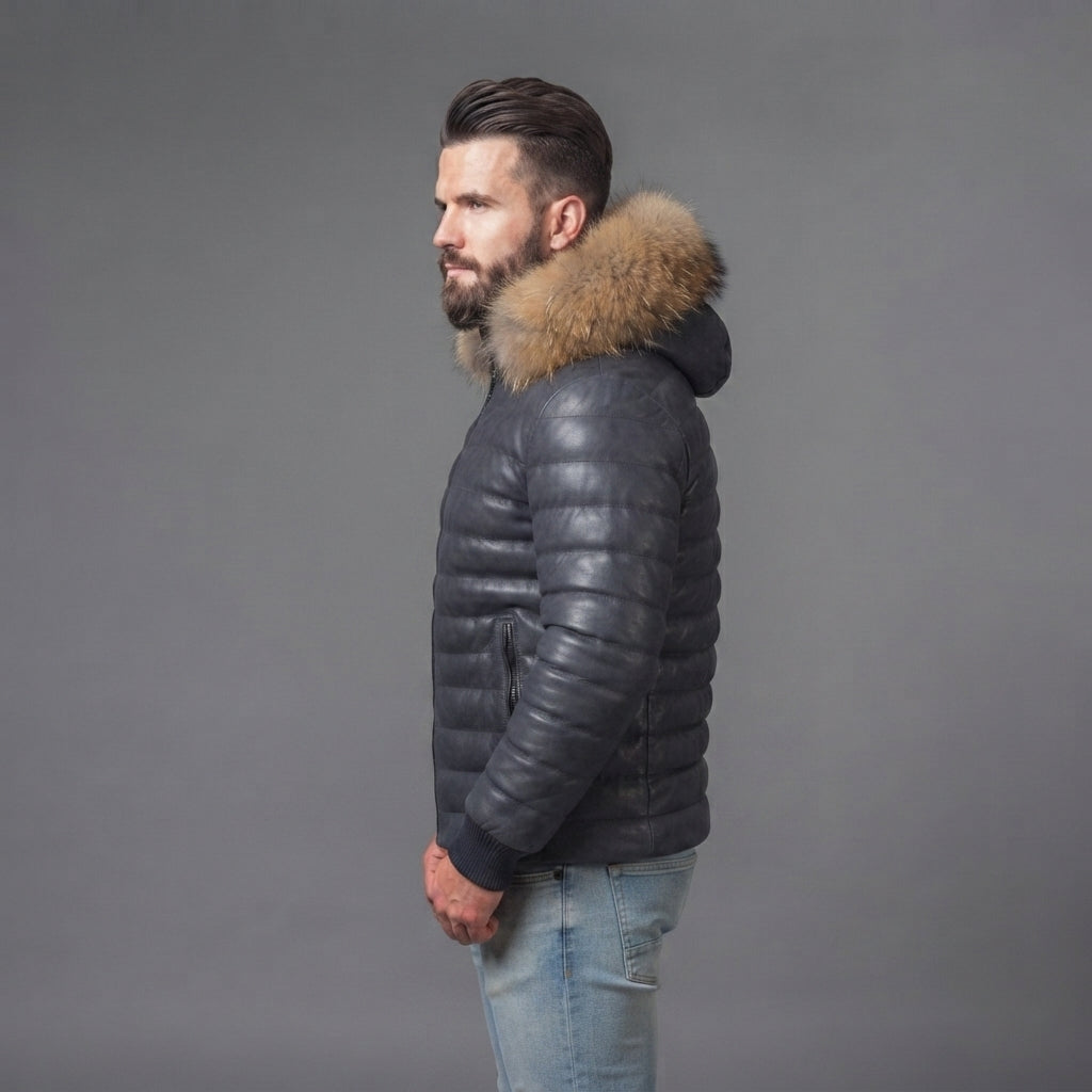 Men's Grey Puffer Jacket