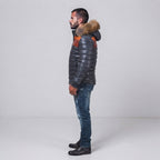 Goose Down Leather Bomber for Men