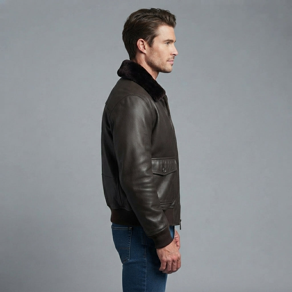 Men's G-1 Military Flight Aviator Bomber Jacket