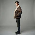 Men's Sheepskin Aviator Style Flying Jacket