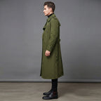 Men's Olive Green Leather Duster Coats