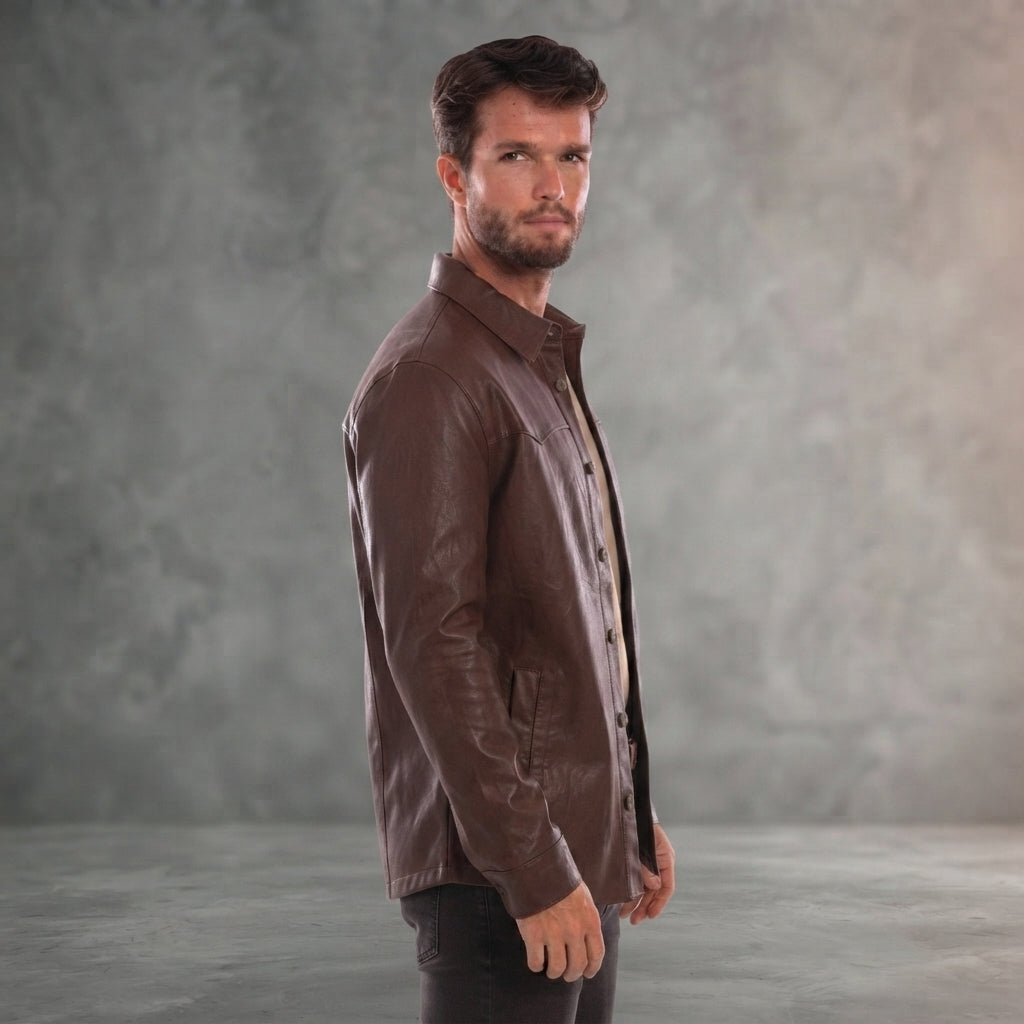 Men's Brown Scully Leather Jacket