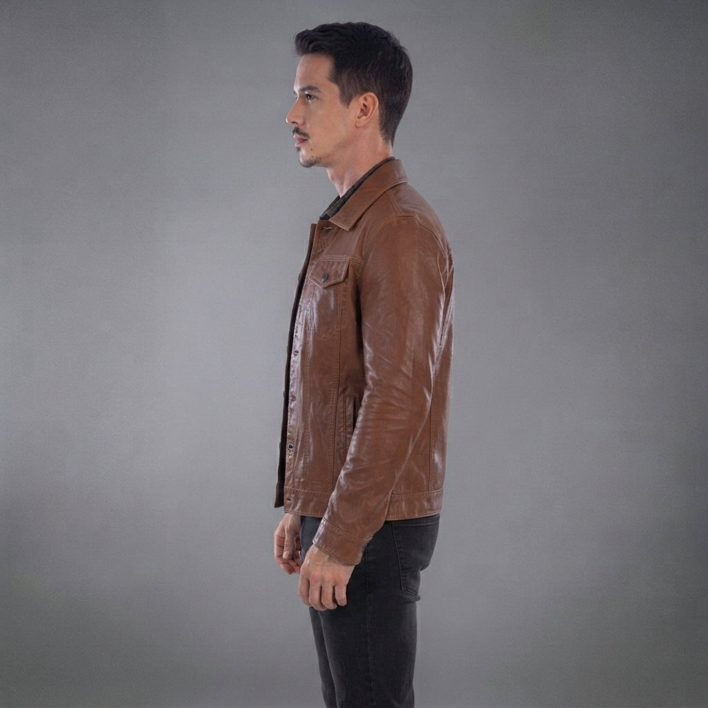 Men's Brown Scully Leather Jacket