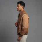 Men's camel Brown Scully Leather Jacket