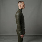 Men's Green Leather Jumpsuit