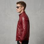 Men's Red Leather Jacket