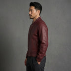 Men's Burgandy Leather Jacket